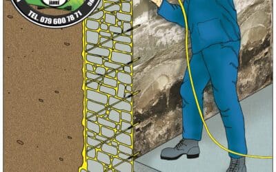 Eine Vertikalabdichtung mittels Injektionen in das Mauerwerk löst das Problem