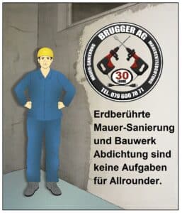 Erdberührte Mauersanierung und Bauwerkabdichtung Kellersanierung