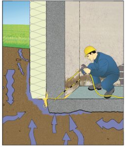 Arbeitsfugen Abdichtung Bodenplatte Brugger AG Mauer-Sanierung